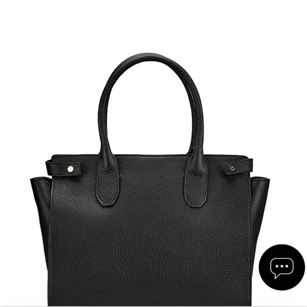 GiGi New York Classic Black Leather Satchel